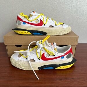 NEW Mens Nike blazer low off white university red yellow black blue shoes size 6